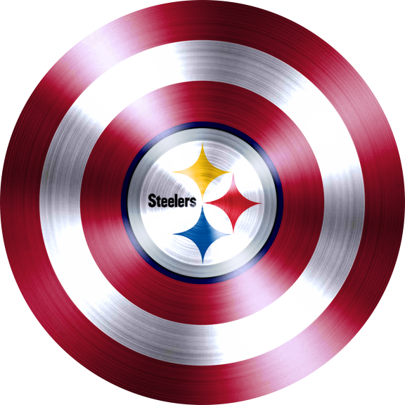 Captain American Shield With Pittsburgh Steelers Logo vinyl decal